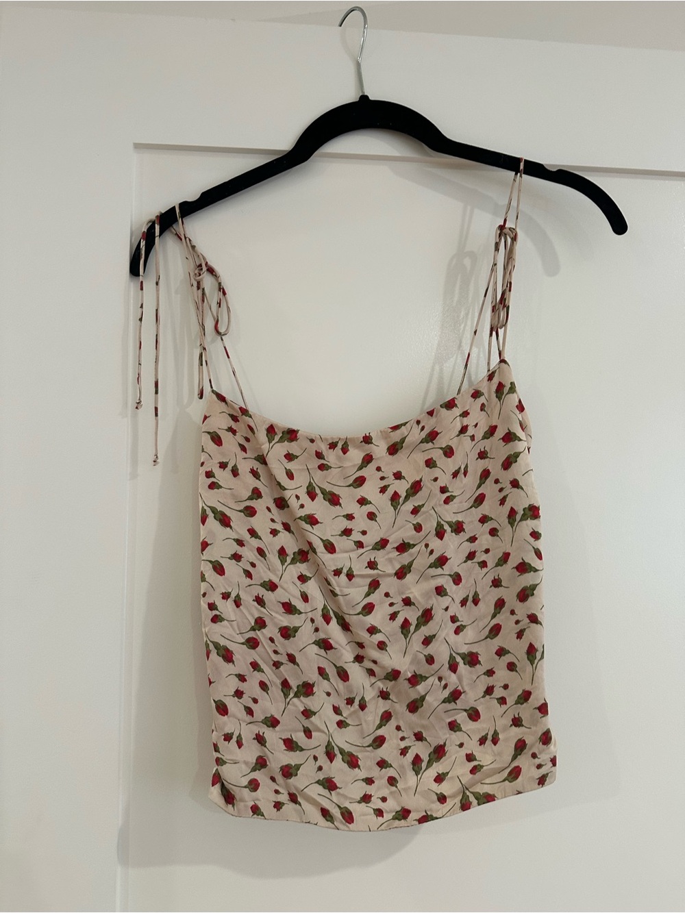 Reformation silk cami with roses